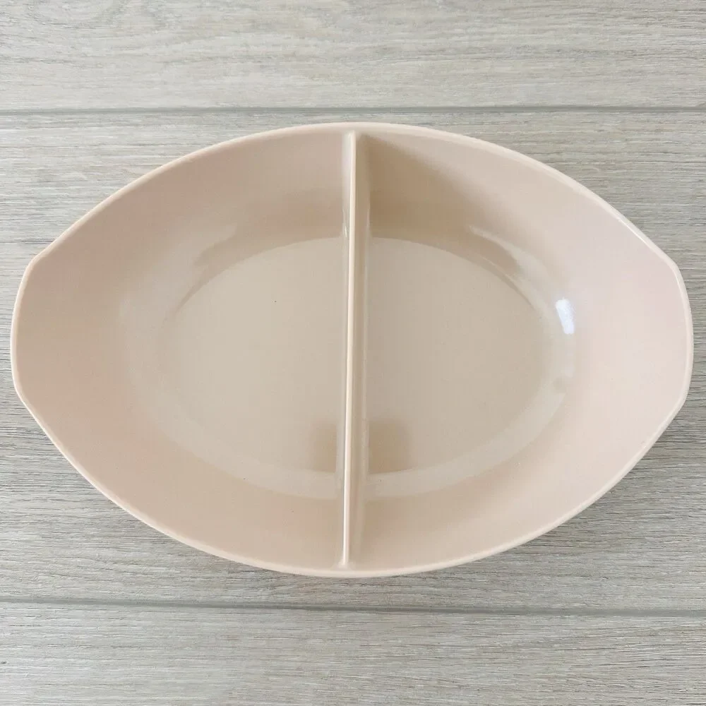 Oneida Vintage Pink Melmac Melamine Divided Serving Bowl Dish MCM Mid Century